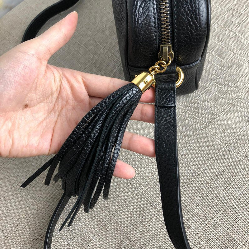 Soho small leather disco bag in black - Image 10