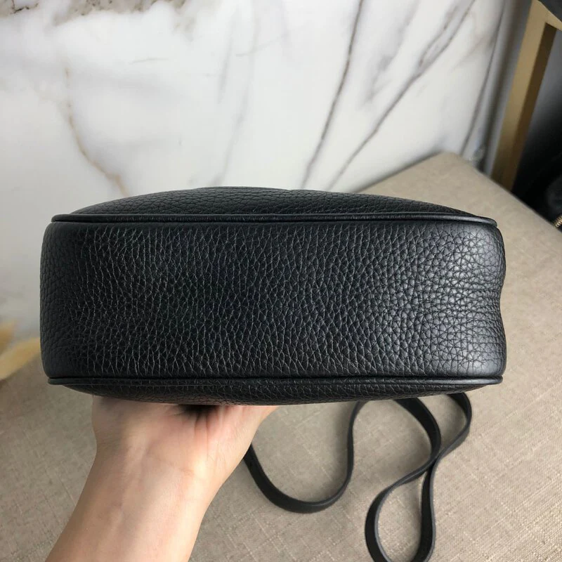 Soho small leather disco bag in black - Image 5