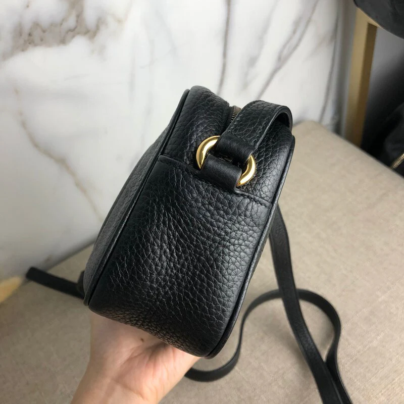 Soho small leather disco bag in black - Image 7