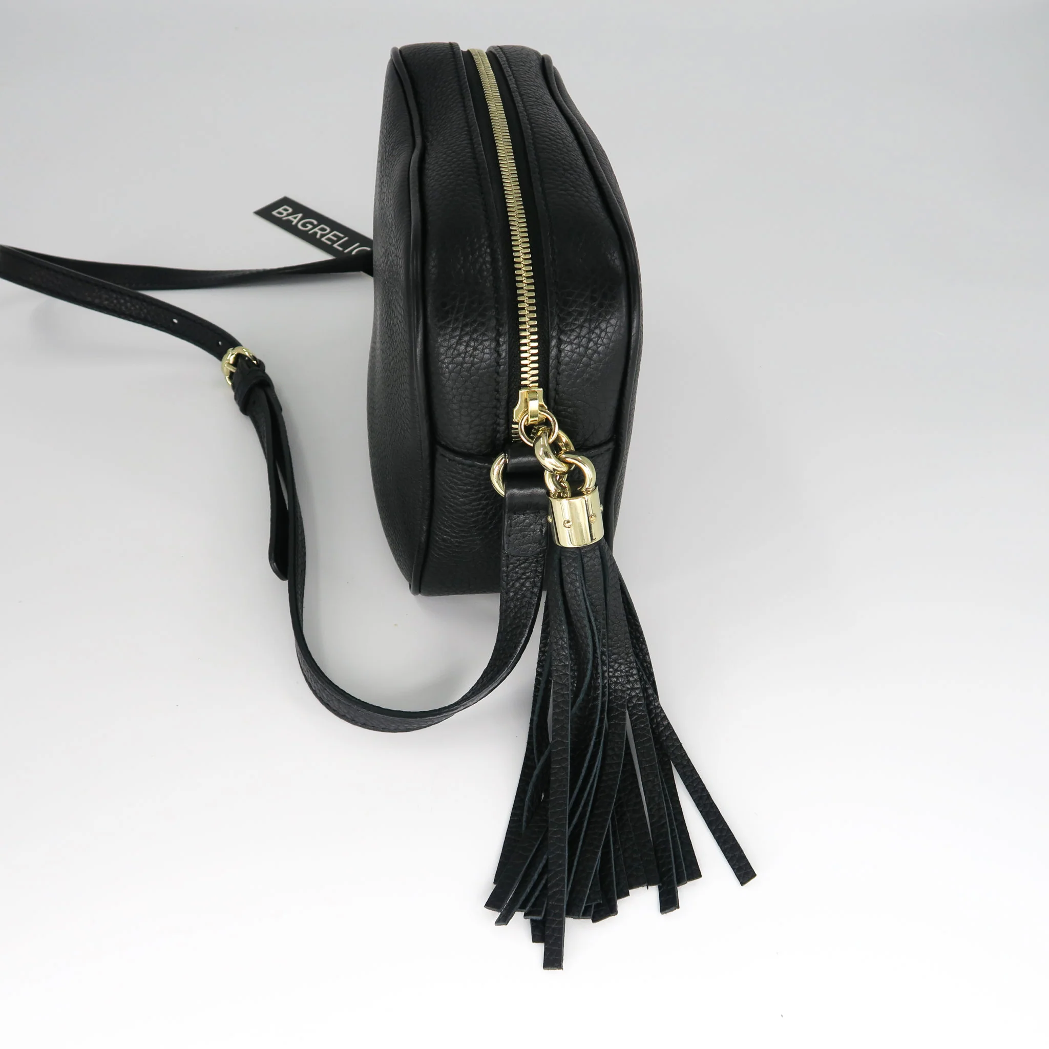 Soho small leather disco bag in black - Image 3