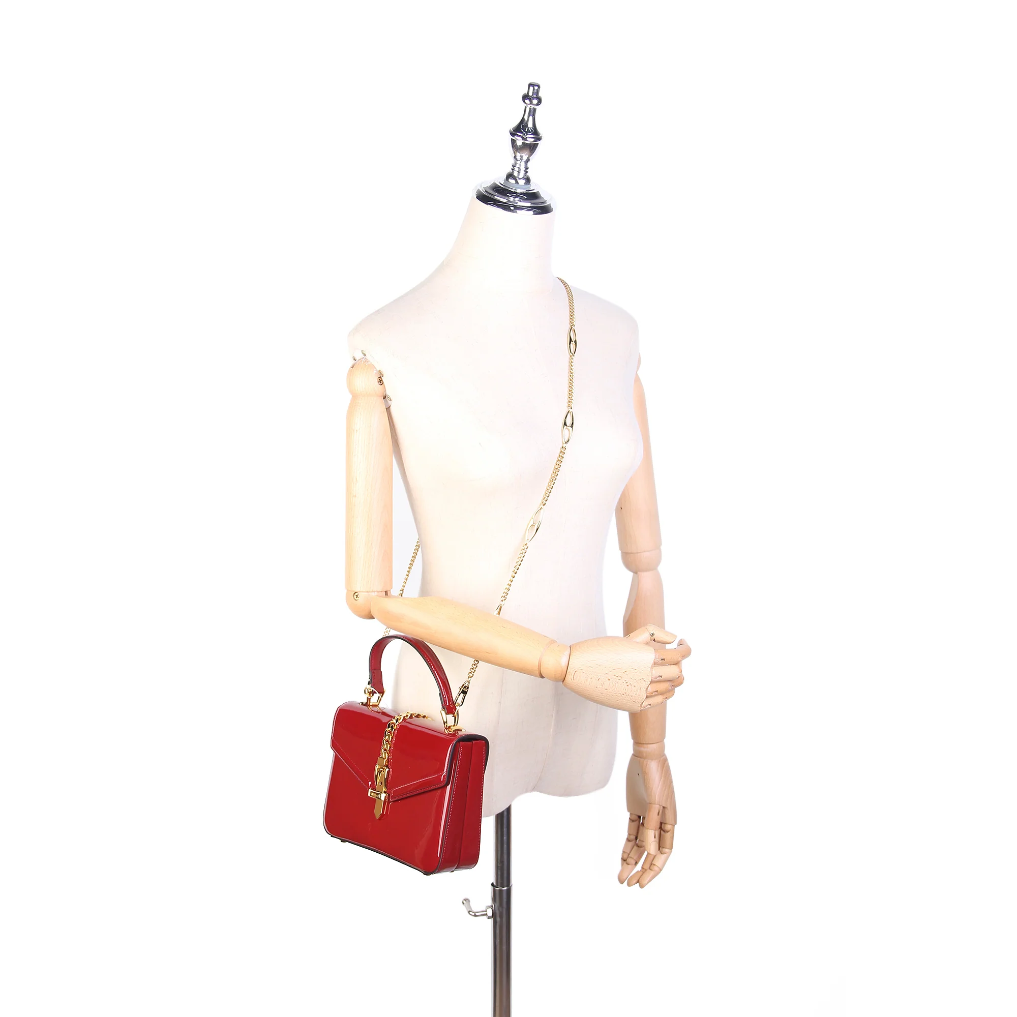 Sylvie 1969 Patent Leather Satchel Red - Image 10