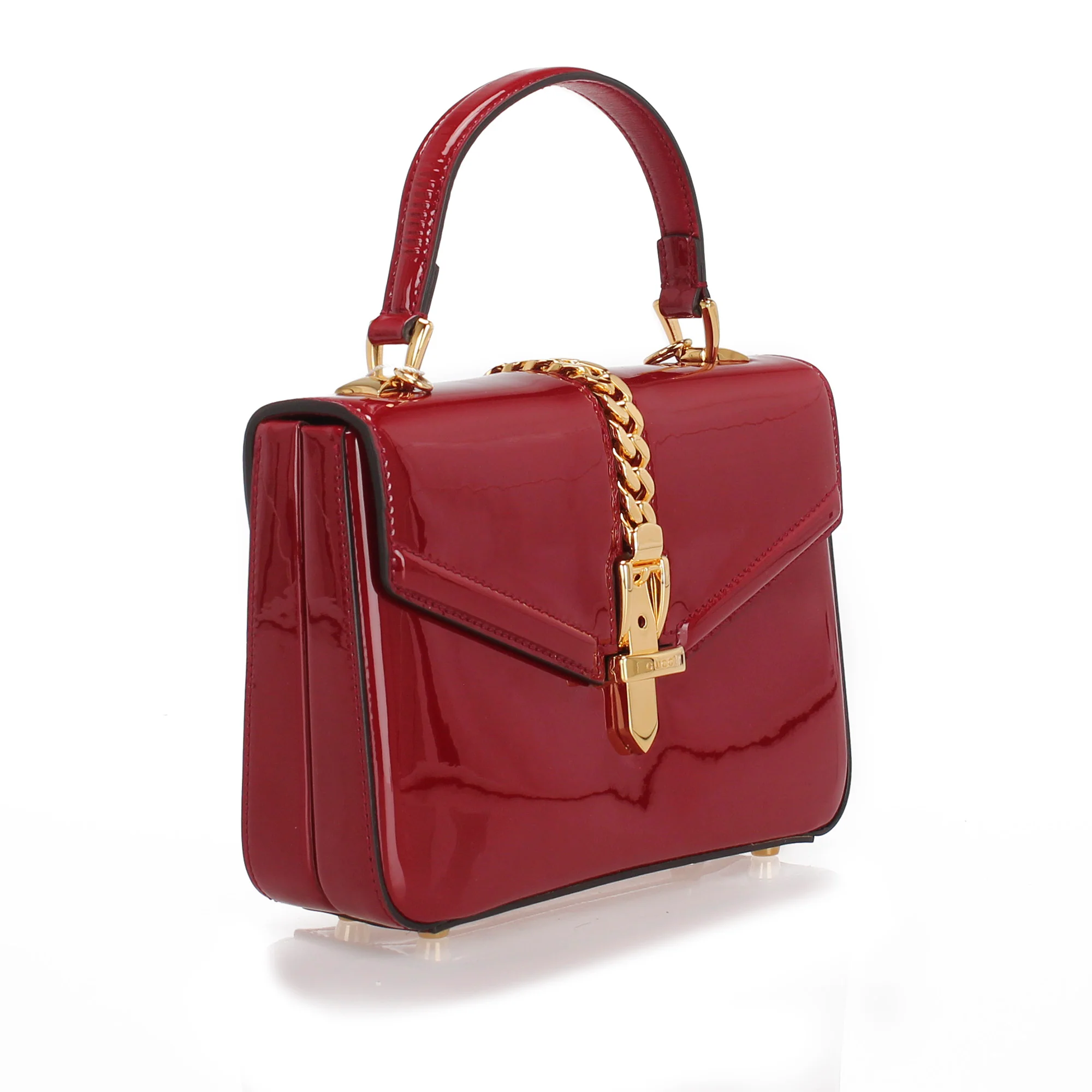 Sylvie 1969 Patent Leather Satchel Red - Image 2