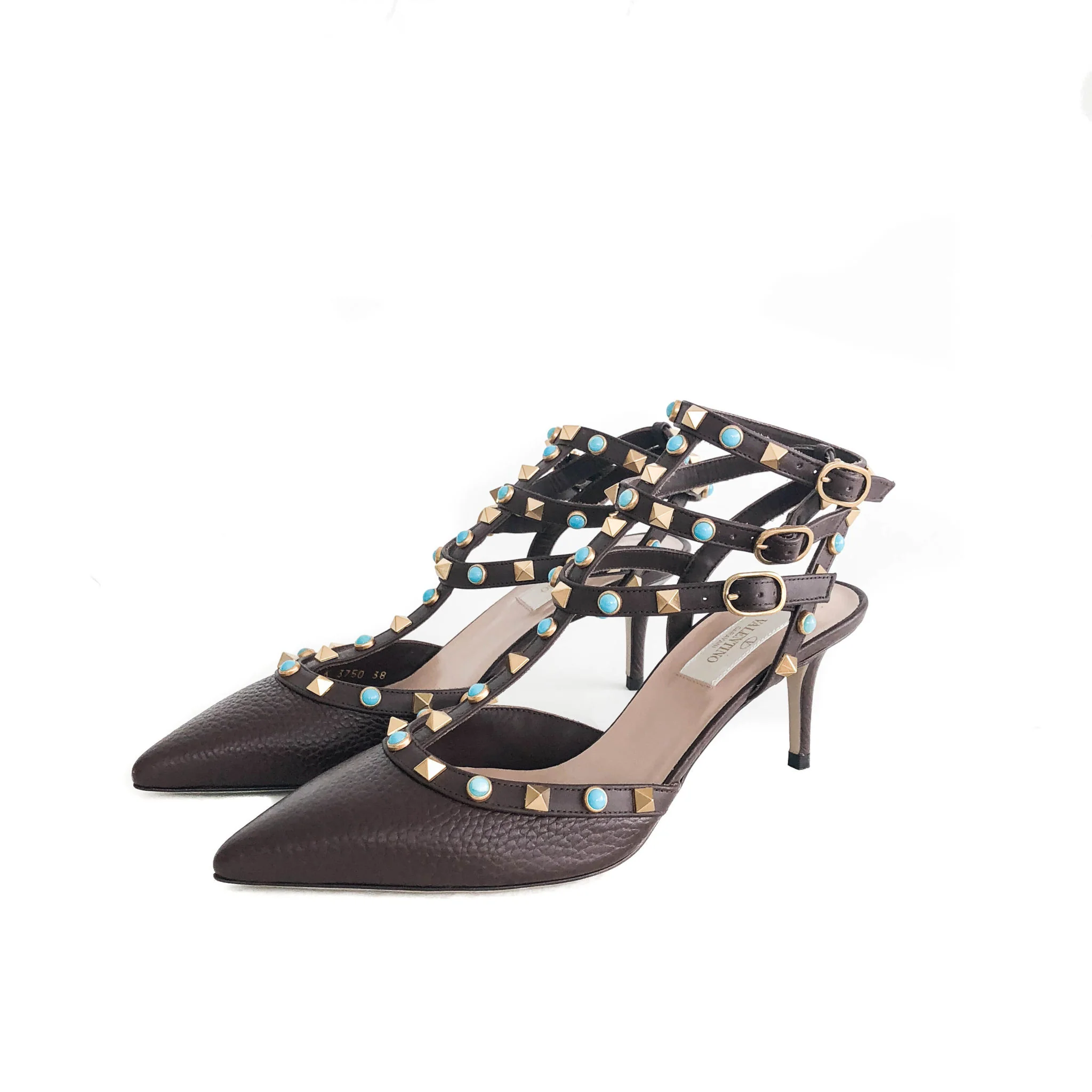 Rockstuds 65 Heels Brown with Turquoise Stones - Image 10