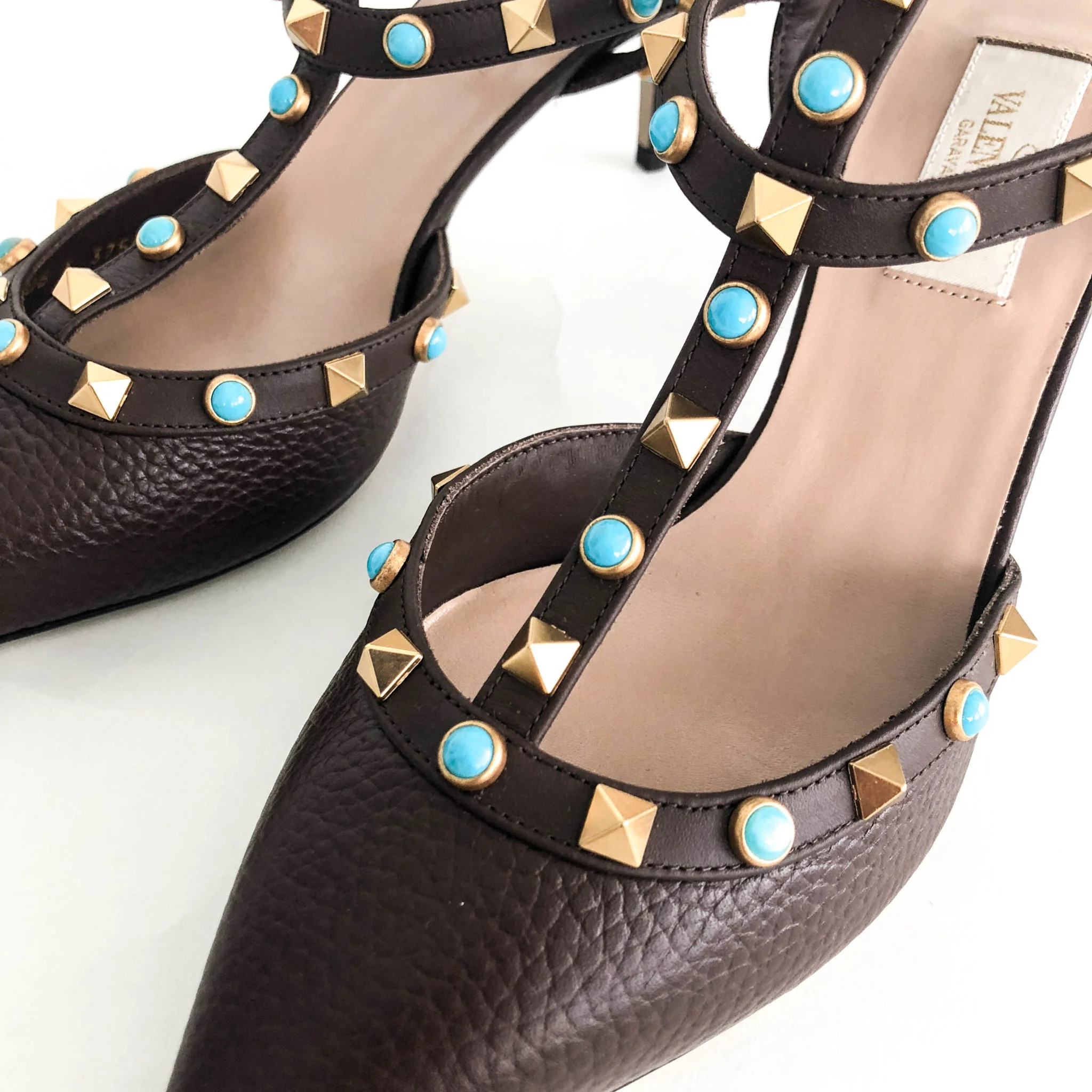 Rockstuds 65 Heels Brown with Turquoise Stones - Image 8