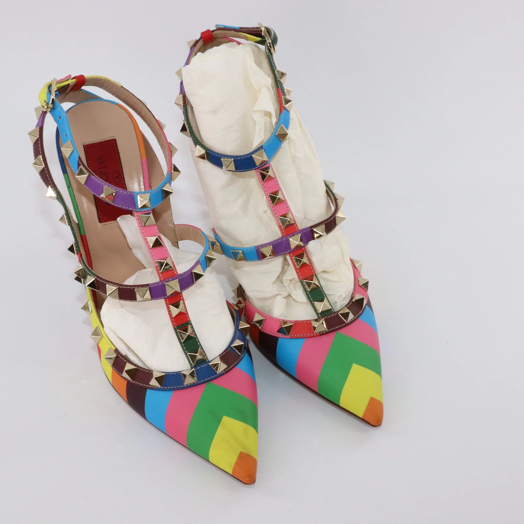 Rockstud Harlequin 100 Heels Multicolour - Image 6