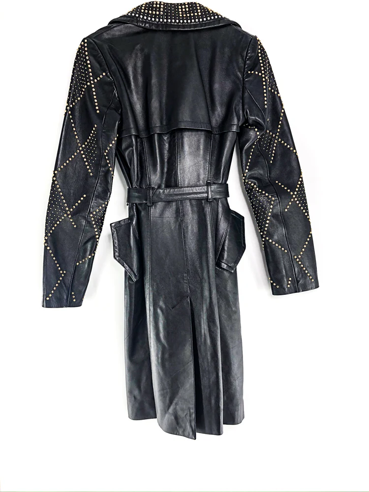 Versace for H&M Leather Trench Coat with Gold details - Image 3