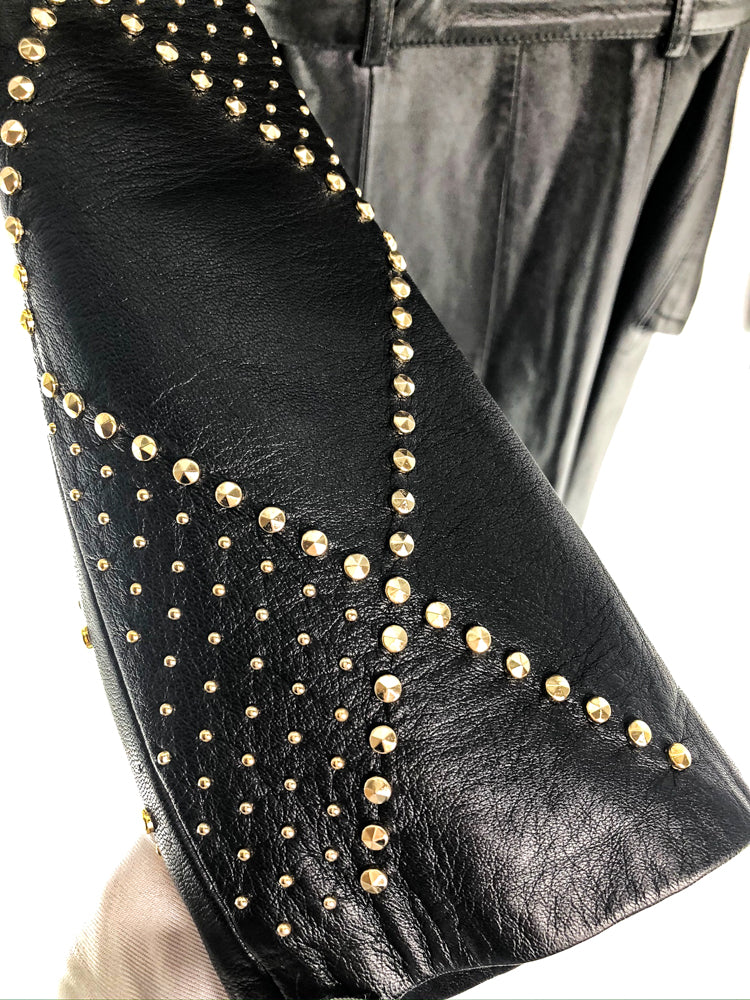 Versace for H&M Leather Trench Coat with Gold details - Image 4