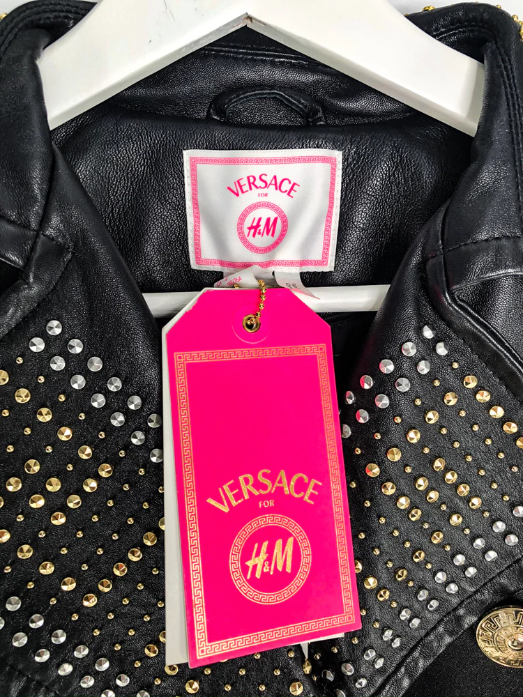 Versace for H&M Leather Trench Coat with Gold details - Image 5