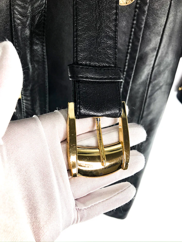 Versace for H&M Leather Trench Coat with Gold details - Image 6