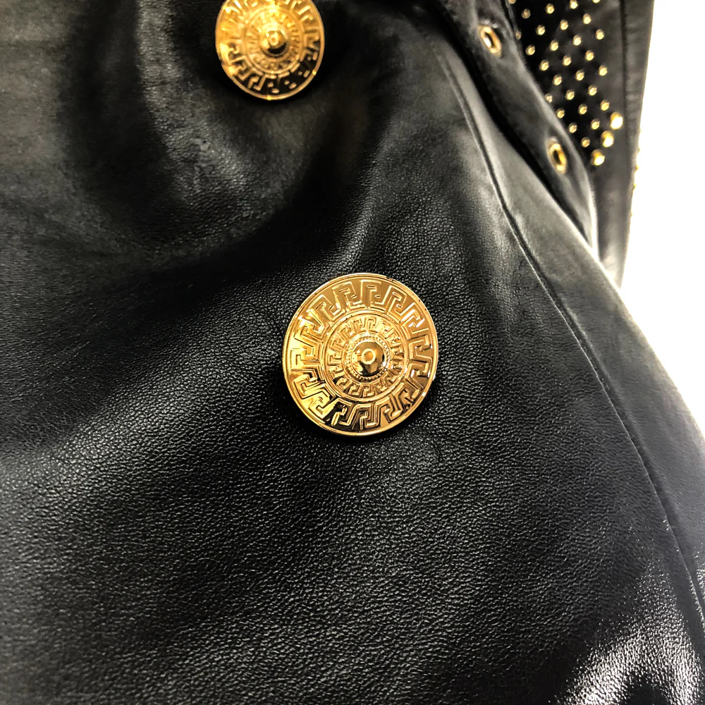 Versace for H&M Leather Trench Coat with Gold details - Image 7