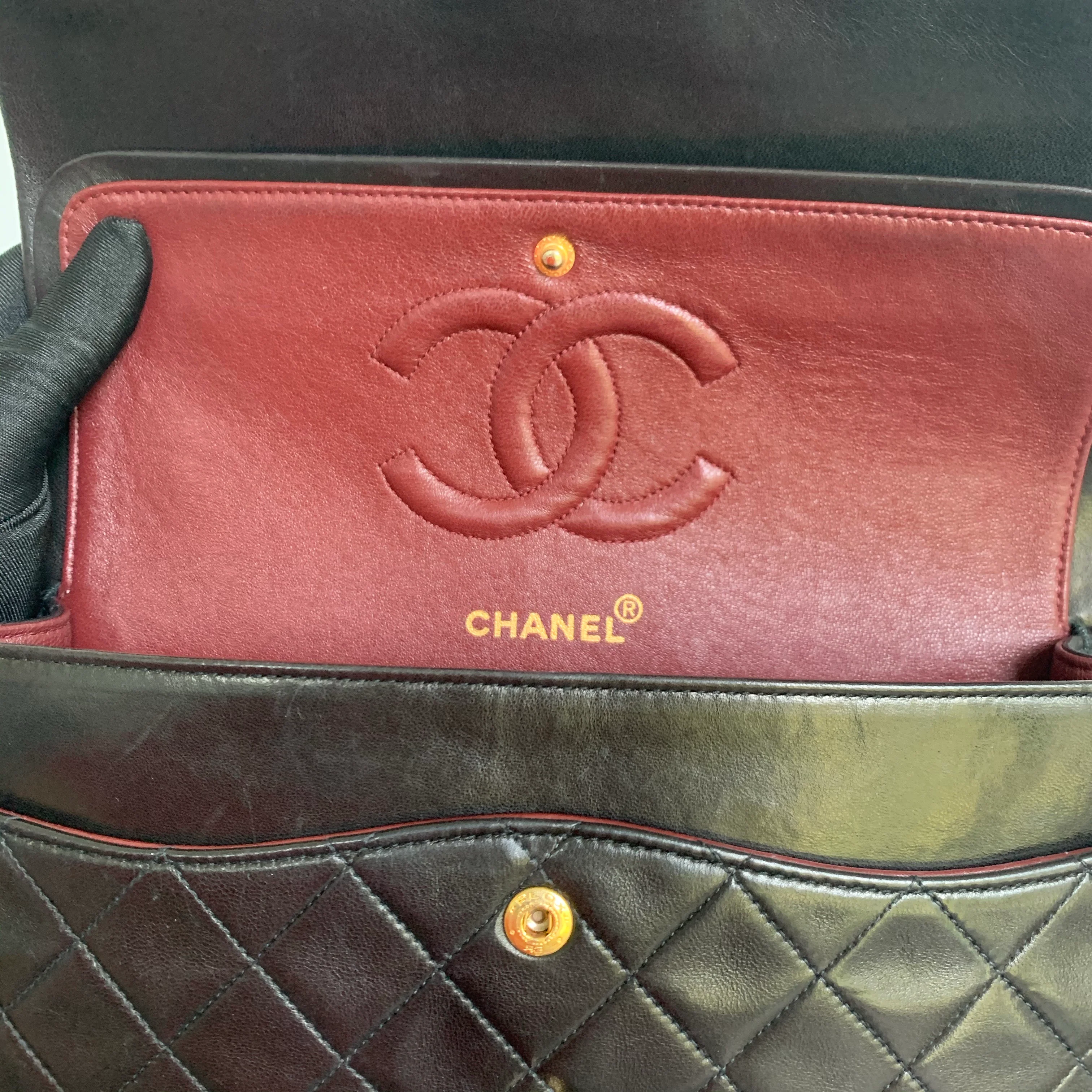 Vintage Classic ML Double Flap Lambskin in Dark Brown and 24K GHW - Image 20
