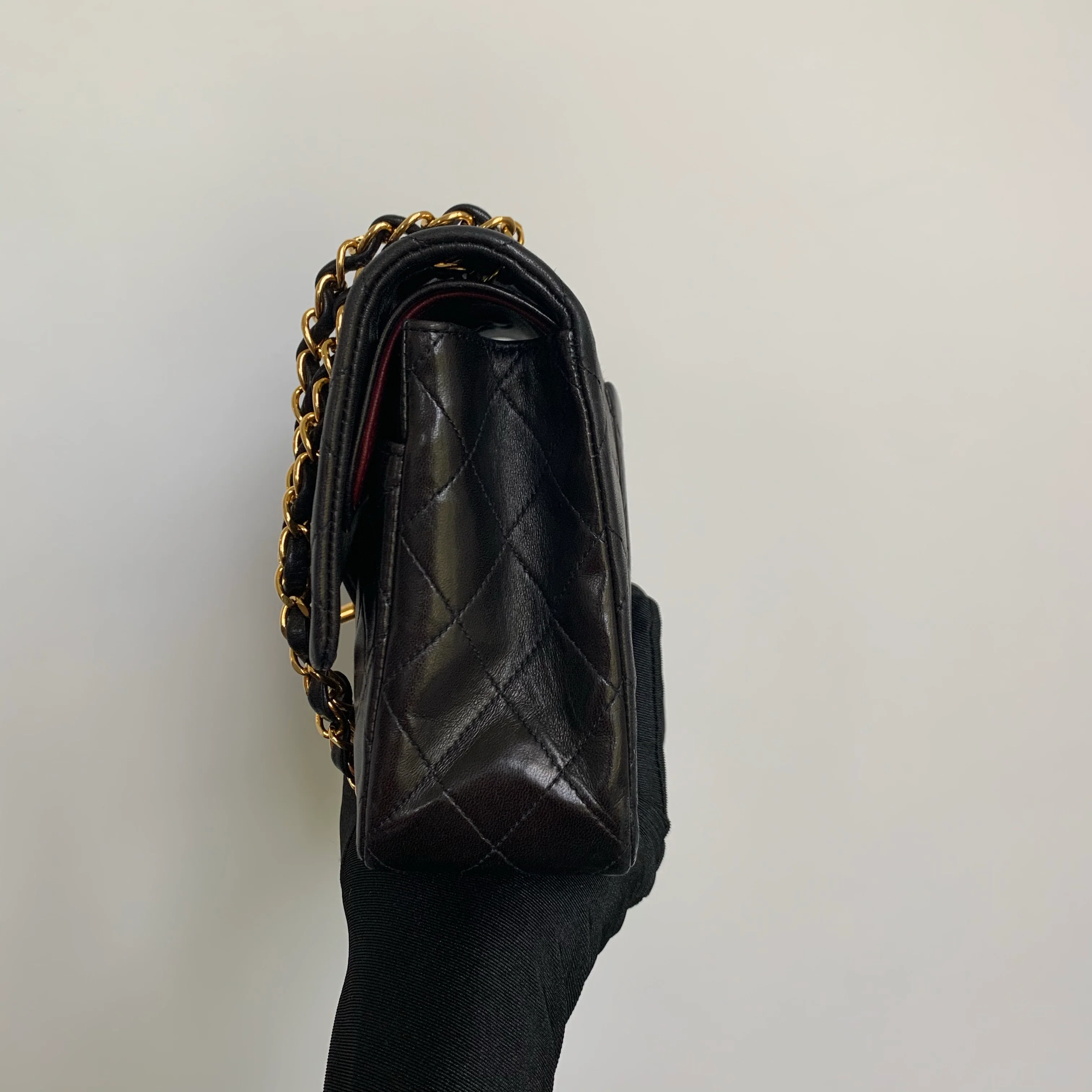 Vintage Classic ML Double Flap Lambskin in Dark Brown and 24K GHW - Image 4