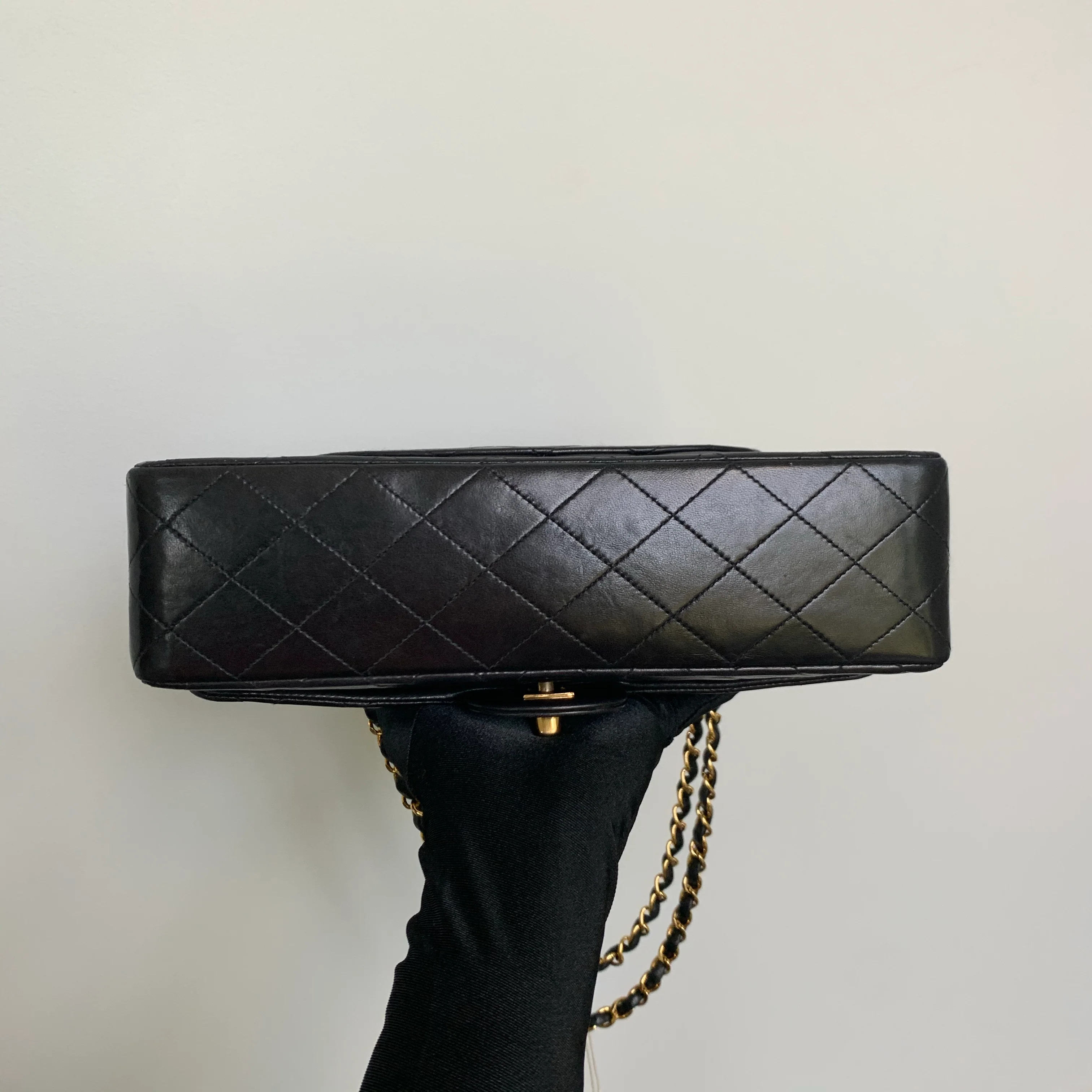 Vintage Classic ML Double Flap Lambskin in Dark Brown and 24K GHW - Image 7