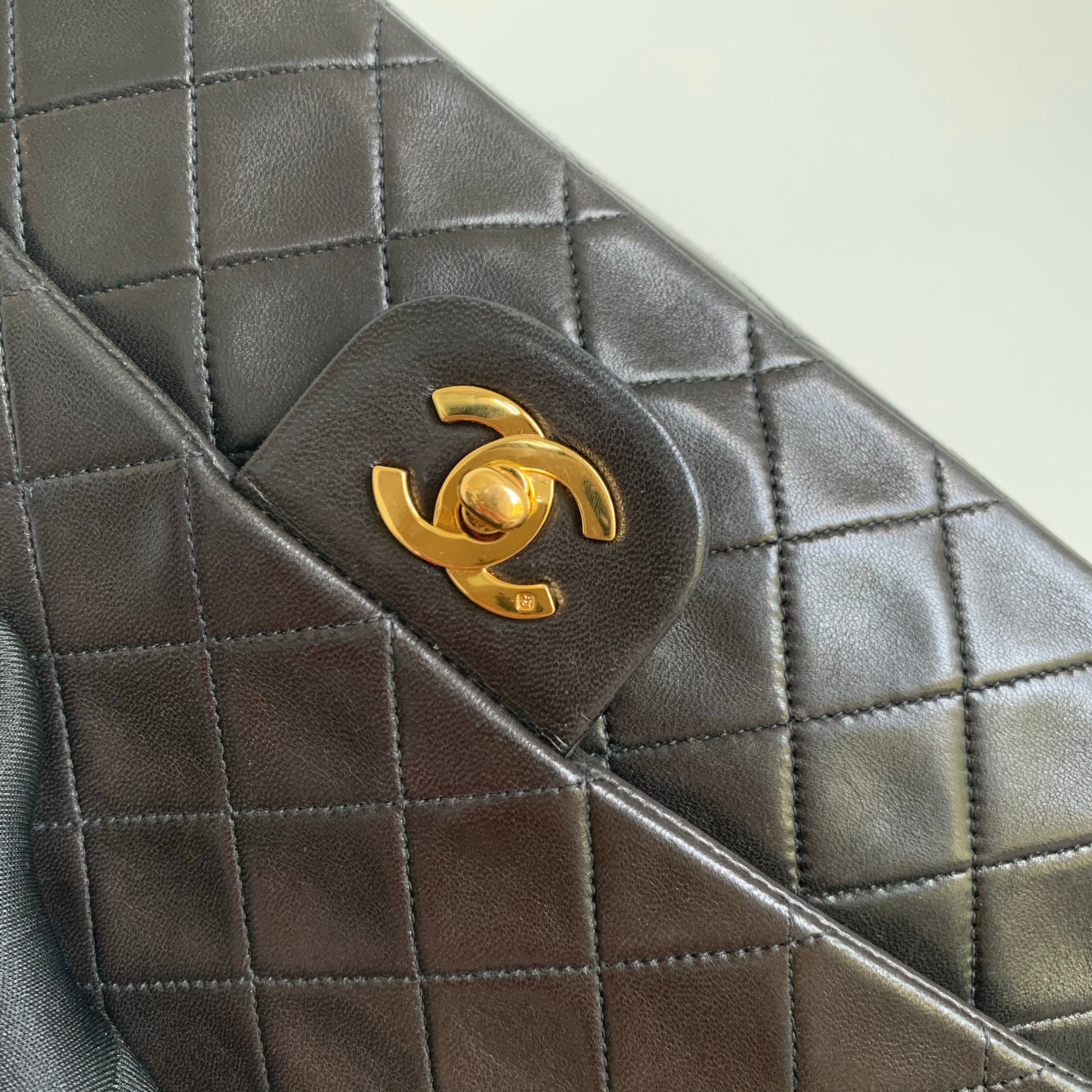 Vintage Classic ML Double Flap Lambskin in Dark Brown and 24K GHW - Image 9