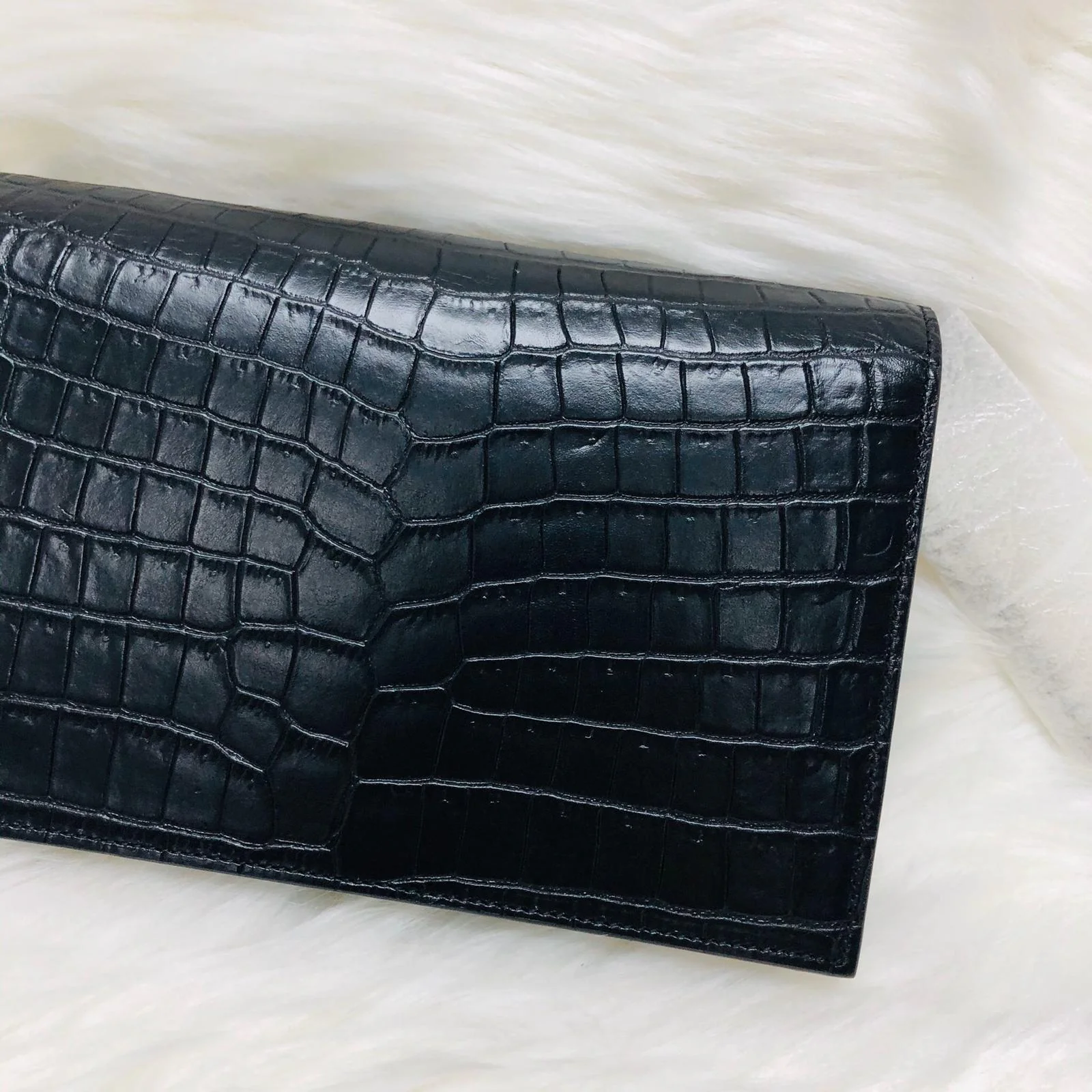 Classic Monogram Kate Tassel WOC in Black Crocodile Embossed Leather - Image 16