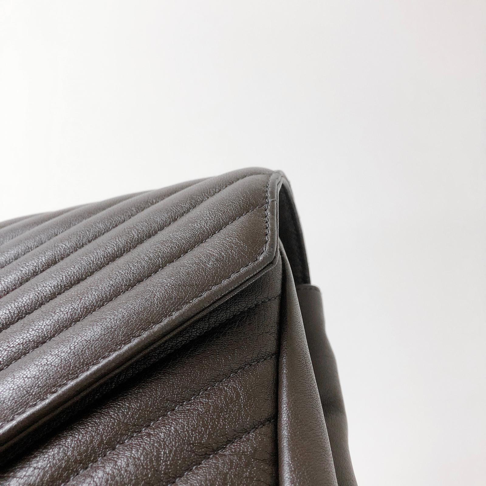 College Large Chevron Bag in Brown with RHW - Image 21