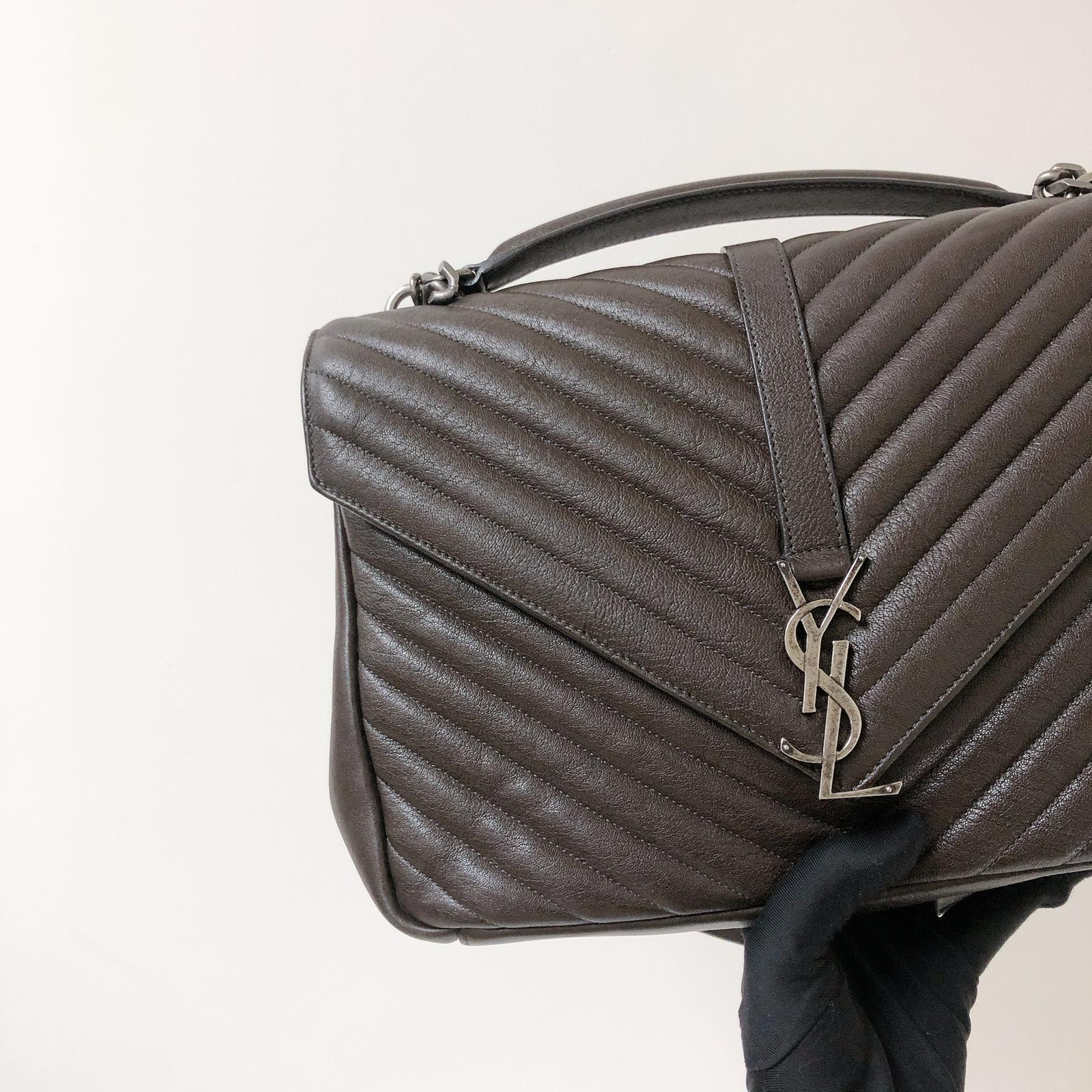 College Large Chevron Bag in Brown with RHW - Image 3
