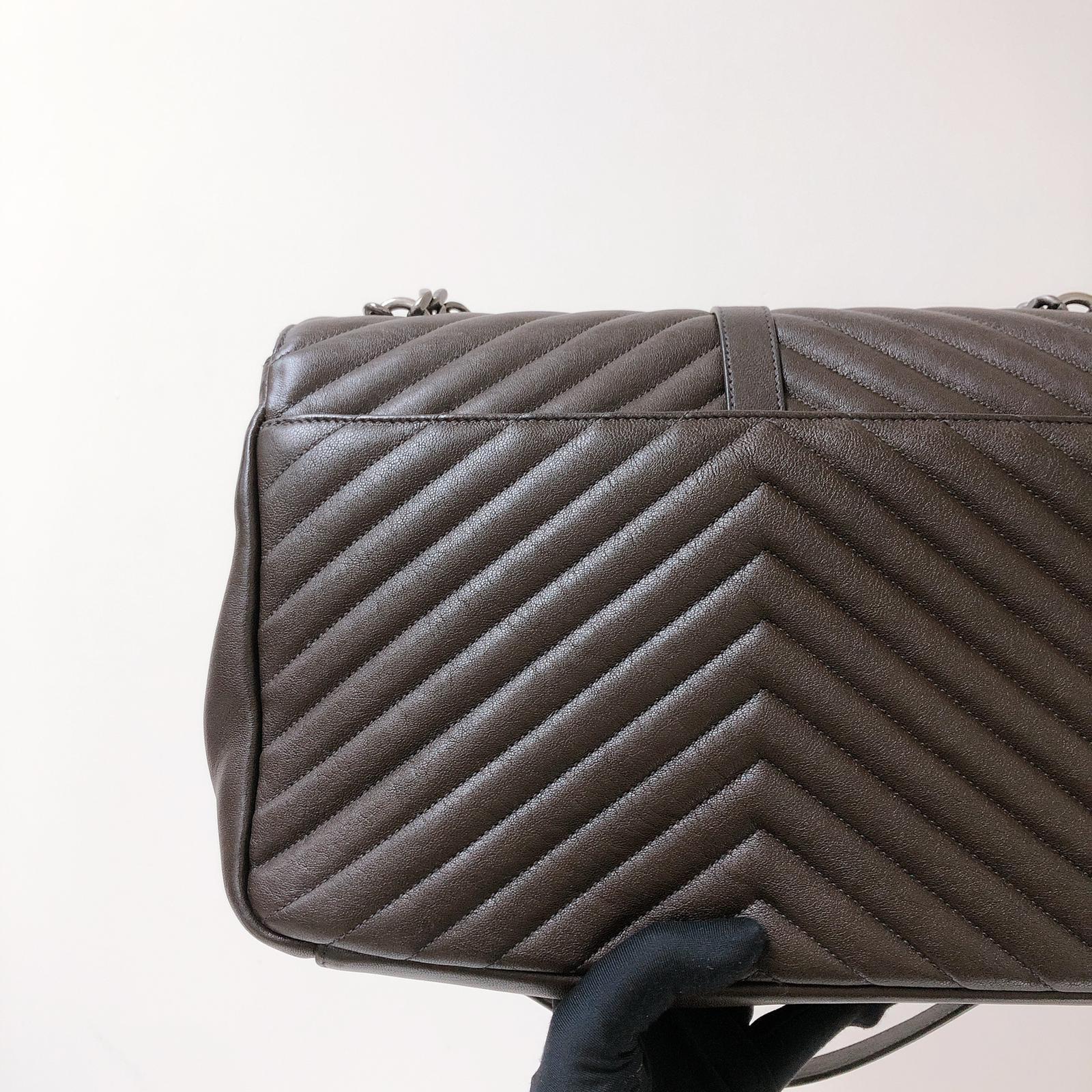 College Large Chevron Bag in Brown with RHW - Image 6